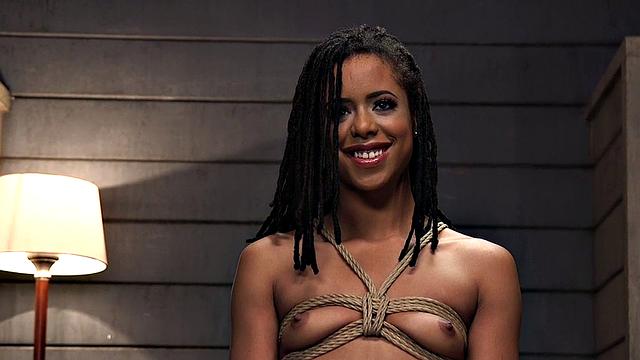 BDSM Ebony used in MMF 3some for assfuck and deepthroat