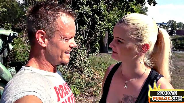 busty babe fucked by stranger outdoor