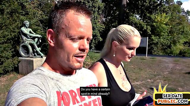 busty babe fucked by stranger outdoor