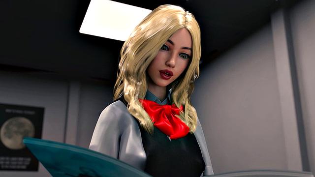 Big tits futanari teacher anal fucking blonde student in 3D animation