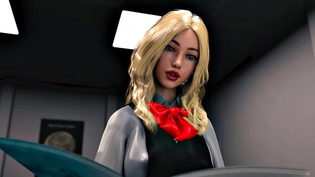 Big tits futanari teacher anal fucking blonde student in 3D animation