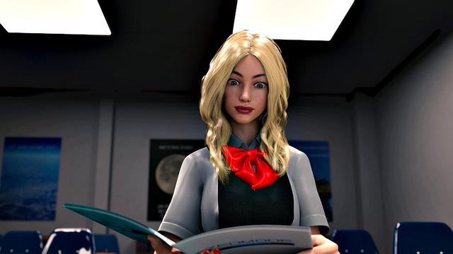 Big tits futanari teacher anal fucking blonde student in 3D animation