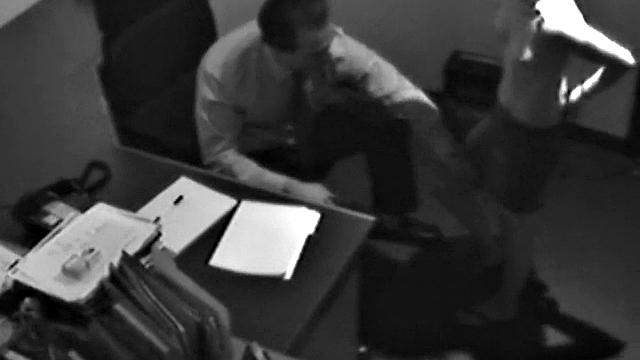 Naughty office slut sucks dick