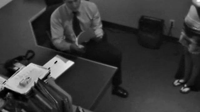 Naughty office slut sucks dick