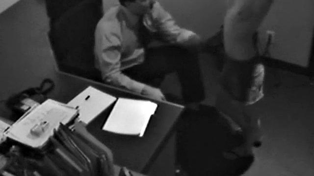 Naughty office slut sucks dick