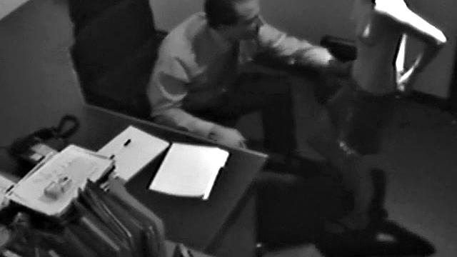 Naughty office slut sucks dick