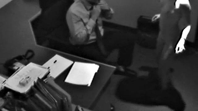 Naughty office slut sucks dick