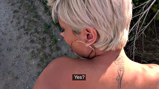 Busty crazy MILF in hot public fuck