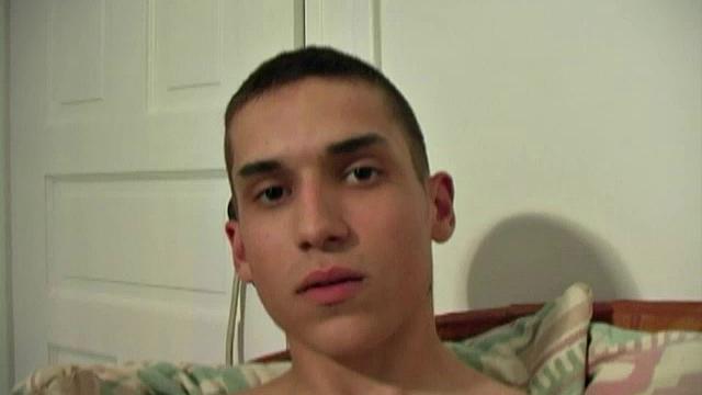 This 18 year old San Diego boy is absolutely adorable. We are treated to this tall and skinny boy stripping naked and stroking his cock. Bret attends community college and hopes someday to become a police officer.