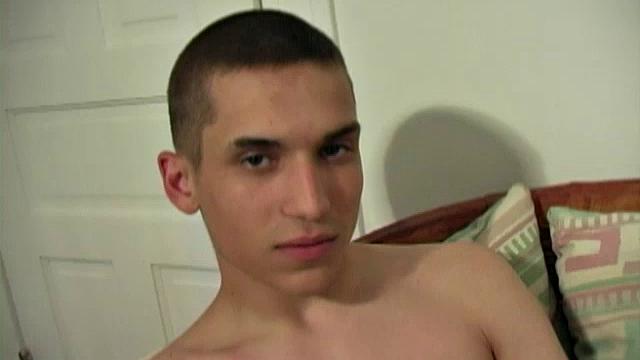 This 18 year old San Diego boy is absolutely adorable. We are treated to this tall and skinny boy stripping naked and stroking his cock. Bret attends community college and hopes someday to become a police officer.