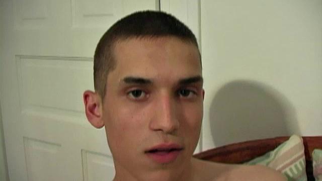 This 18 year old San Diego boy is absolutely adorable. We are treated to this tall and skinny boy stripping naked and stroking his cock. Bret attends community college and hopes someday to become a police officer.