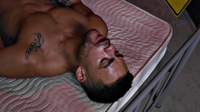 Ripped stud rimming bottom before raw sex in doggy