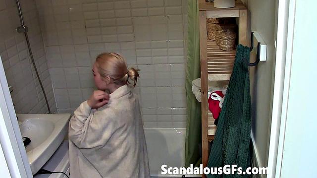 My exgirlfriend bathing in the bathtub