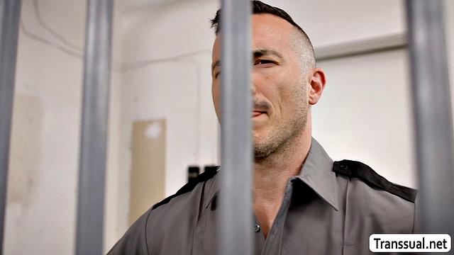 New inmate babe fucked by cellmate and guard