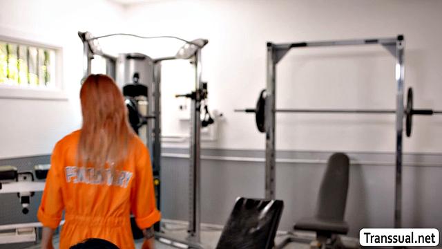 New inmate babe fucked by cellmate and guard