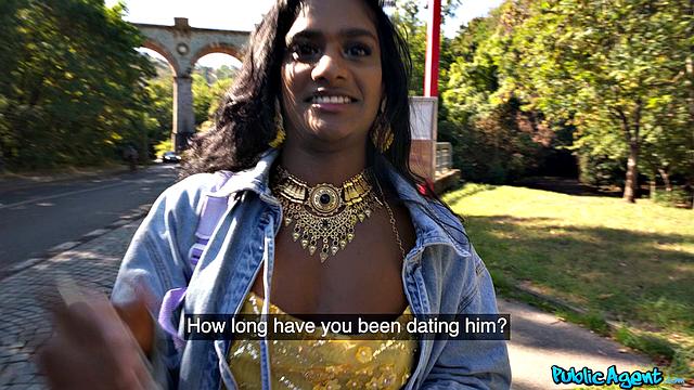Suraya Ndia flashes at the bus stop and gets fucked outdoors by Martin Gun