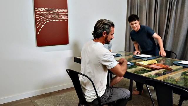 Dirty gay studs love threeway in anal hole