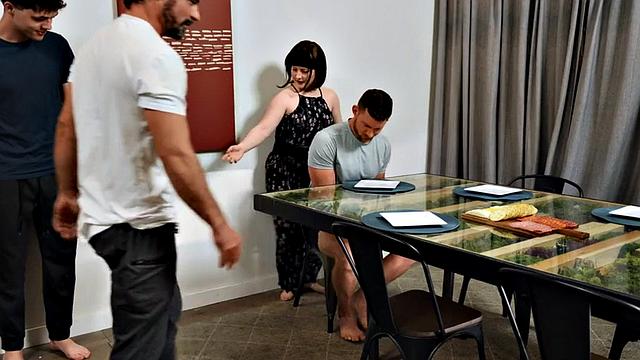 Dirty gay studs love threeway in anal hole