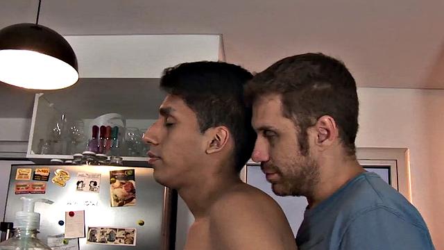 Latin college twink barebacked by gay daddy till cum