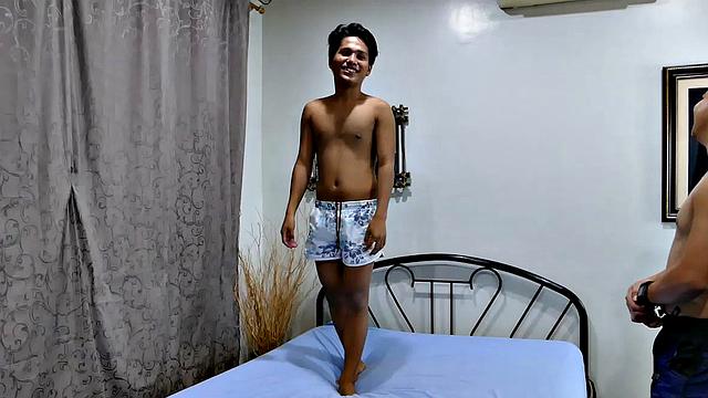 This cute ticklish Asian boy returns for a old tie and tickle session with Daddy Mike and Vahn Valdez. Fully equipped with feathers, hairbrush, and lubricant, Daddy and Vahn put this little twink through tickling hell.