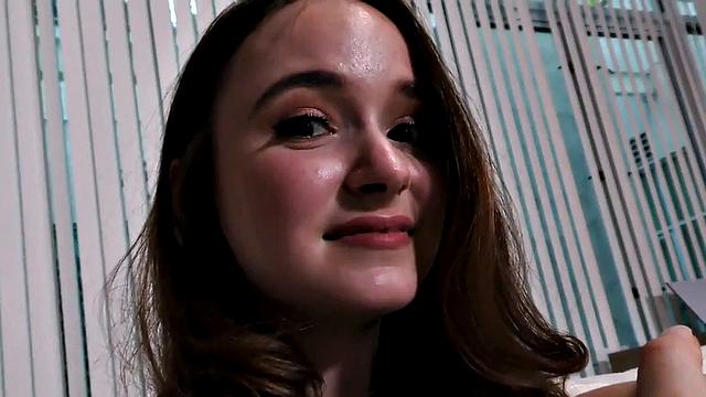 Tugjob POV babe teasing cock with wanking action