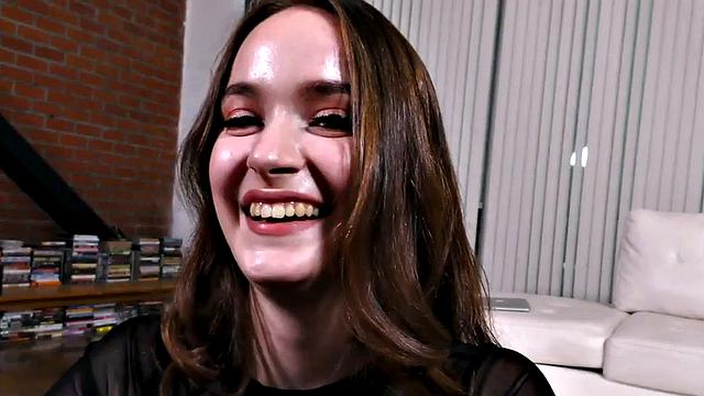 Tugjob POV babe teasing cock with wanking action