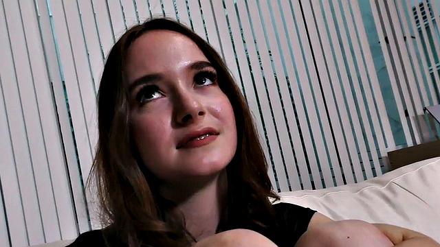 Tugjob POV babe teasing cock with wanking action