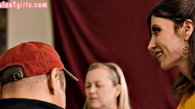 Food fetish TS waitress gets fucked in restaurant