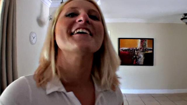 A blonde bombshell take on a hard cock in reverse cowgirl and handjob action