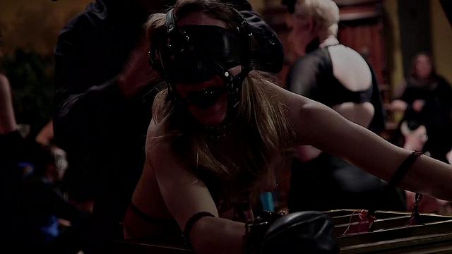 BDSM MILF assfucked in front of voyeur audience