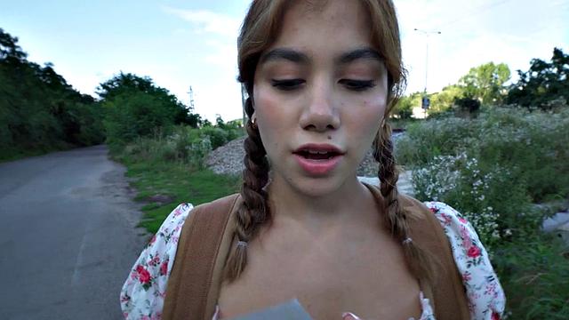 Picked up amateur babe sucks and gets fucked in POV for cash