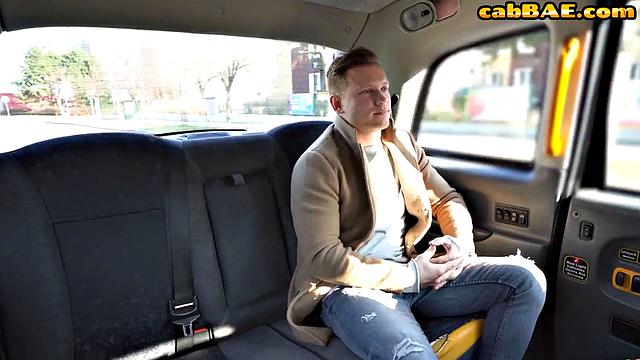 Nasty girl cockriding lucky guy in car