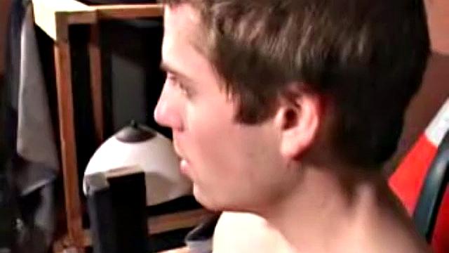 It doesn't take long for Holden Slayer to strip off his clothes and work up a boner. Once hard he strokes his cock and plays with his balls to coax out a huge cum load.