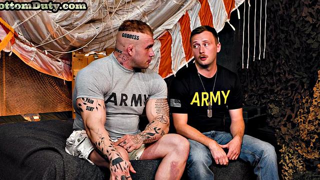 Military amateur hunk bareback fucked by roommate