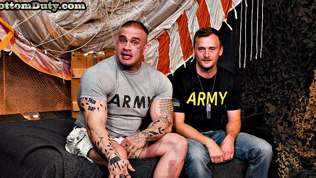 Military amateur hunk bareback fucked by roommate