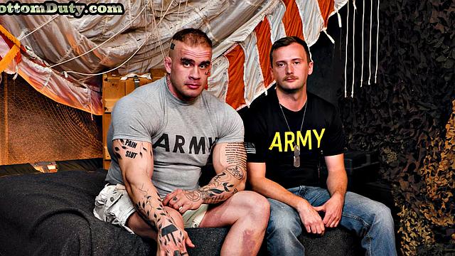 Military amateur hunk bareback fucked by roommate