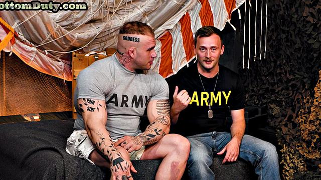 Military amateur hunk bareback fucked by roommate