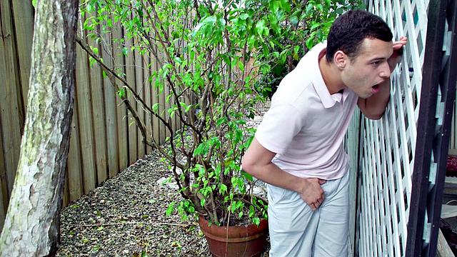 Watch stepmom with a hot body get freaky with a lucky guy outdoors in a wild threesome