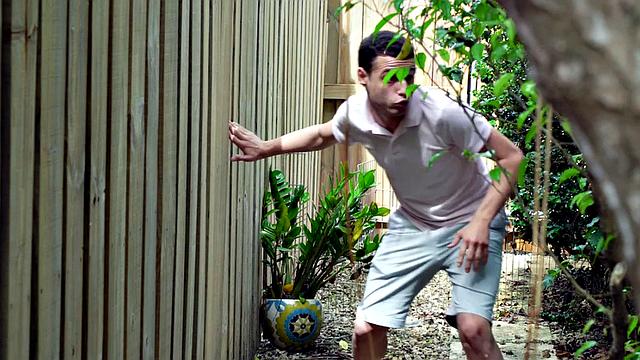 Watch stepmom with a hot body get freaky with a lucky guy outdoors in a wild threesome