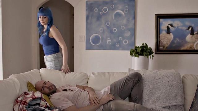 Busty babes threeway with lucky lad