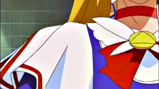 Weird anime storyline with angry busty teen slut