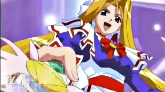 Weird anime storyline with angry busty teen slut