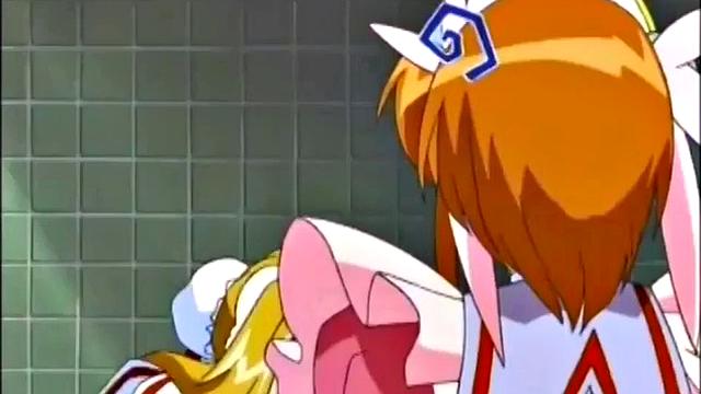 Weird anime storyline with angry busty teen slut