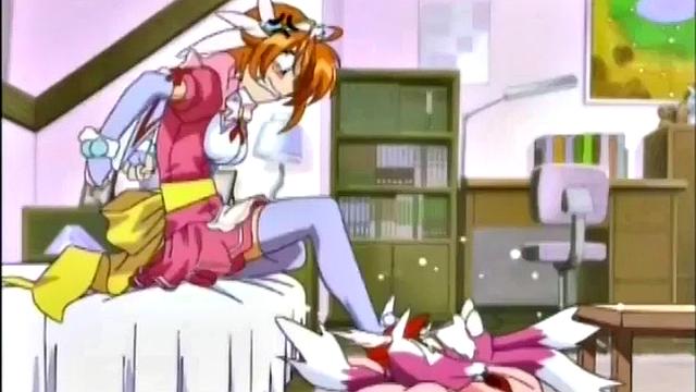 Weird anime storyline with angry busty teen slut