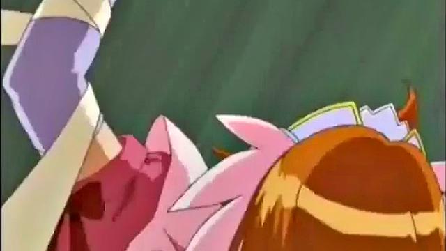 Weird anime storyline with angry busty teen slut