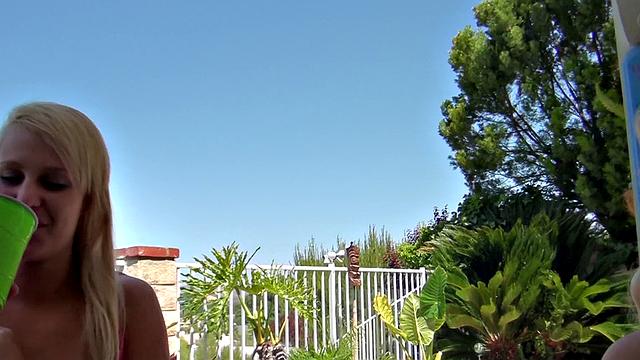 Poolside Fun with blondes