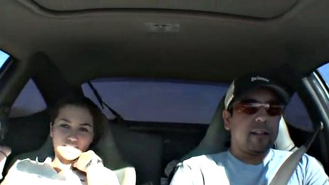 Courtney James with perfect ass blowjob in the car