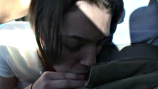 Courtney James with perfect ass blowjob in the car