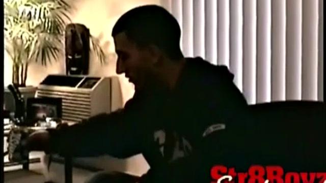 Dante heads to the bedroom to watch a porno and starts playing with himself. Then Vinnie starts stroking and sucking him. Dante lays back and enjoys the service as Vinnie deep throats his cock.