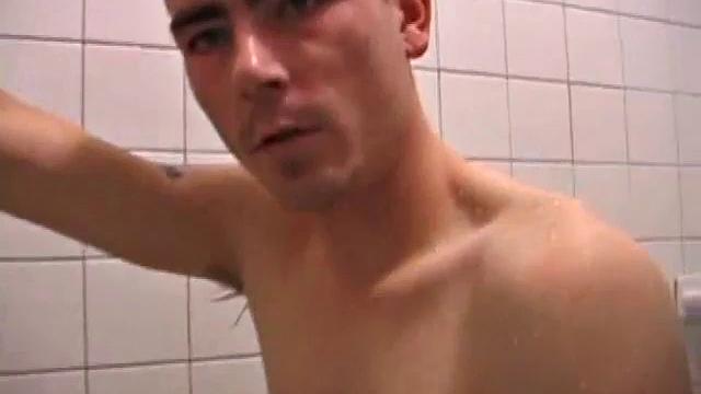As Dan takes a shower he soaps up his wet naked body and cock, working up a good lather and nice big boner. After edging himself a few times, he's squirting out a monster cum load.